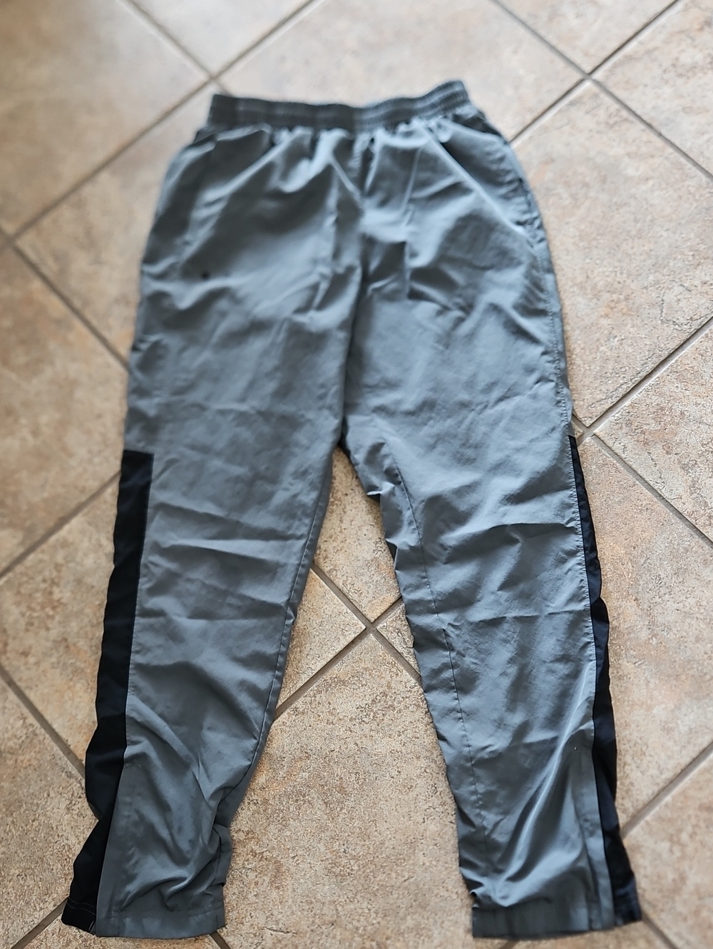 Under Armour Gray windbreaker Track Pants  with Black Side Panels